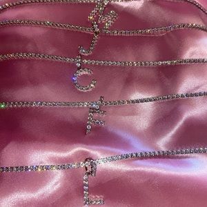 Initial diamond letter necklace